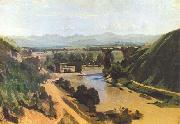 Jean Baptiste Camille  Corot The Bridge at Narni oil on canvas